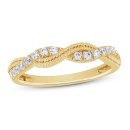 Diamond Anniversary Ring 1/4 ct tw Round-cut 10K Yellow Gold