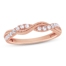 Diamond Anniversary Ring 1/4 ct tw Round-cut 10K Rose Gold