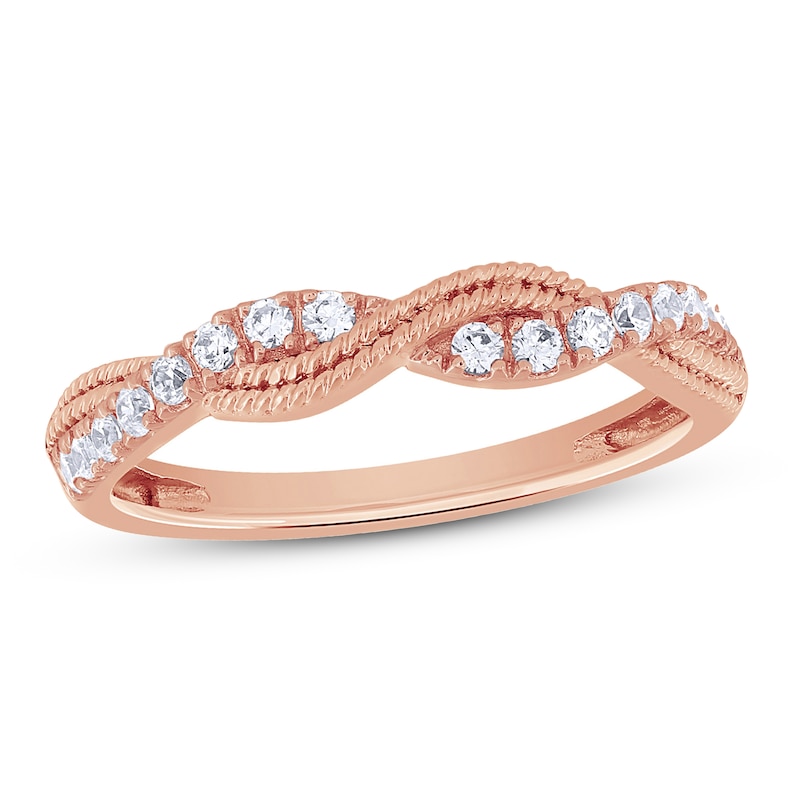 Main Image 1 of Diamond Anniversary Ring 1/4 ct tw Round-cut 10K Rose Gold