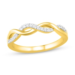 Now + Forever Diamond Anniversary Ring 1/8 ct tw Round-cut 10K Yellow Gold