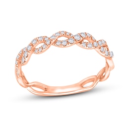 Now + Forever Diamond Anniversary Band 1/4 ct tw Round-Cut 10K Rose Gold