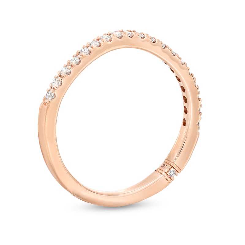 Main Image 2 of Monique Lhuillier Bliss Diamond Contour Wedding Band 1/4 ct tw Round-cut 18K Rose Gold