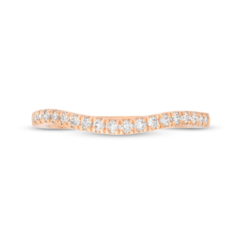 Main Image 3 of Monique Lhuillier Bliss Diamond Contour Wedding Band 1/4 ct tw Round-cut 18K Rose Gold