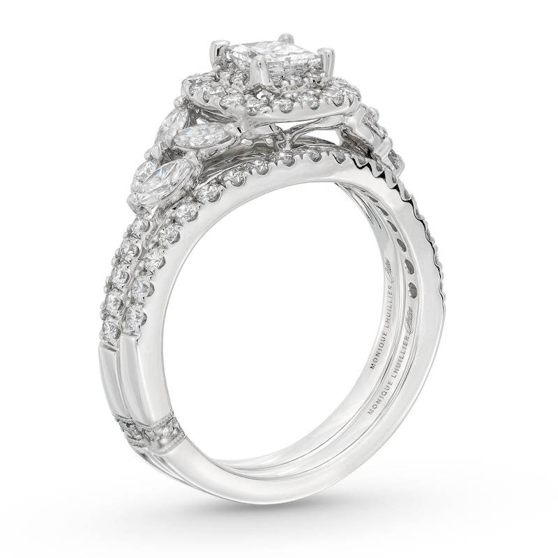 Main Image 4 of Monique Lhuillier Bliss Diamond Contour Wedding Band 1/4 ct tw Round-cut 18K White Gold