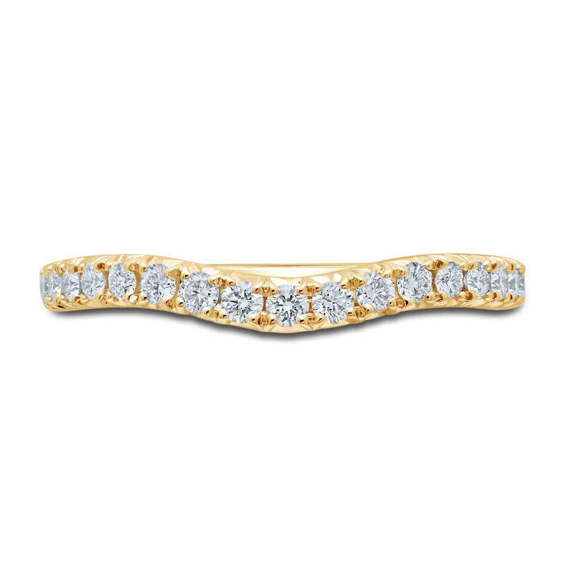 Main Image 3 of Monique Lhuillier Bliss Diamond Contour Wedding Band 1/3 ct tw Round-cut 18K Yellow Gold