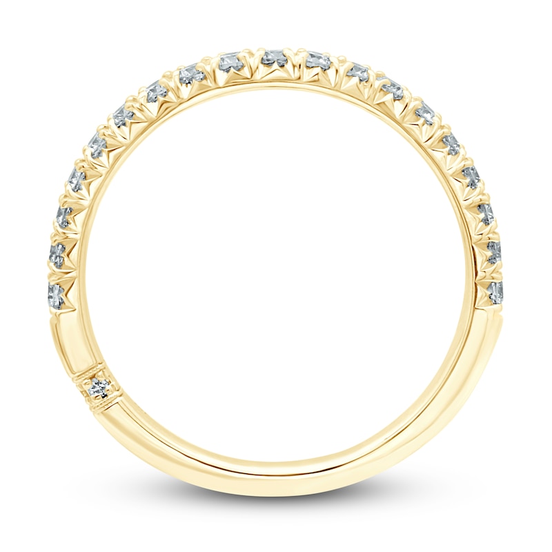 Main Image 4 of Monique Lhuillier Bliss Diamond Contour Wedding Band 1/3 ct tw Round-cut 18K Yellow Gold