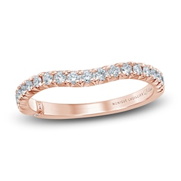 Monique Lhuillier Bliss Diamond Contour Wedding Band 1/3 ct tw Round-cut 18K Rose Gold