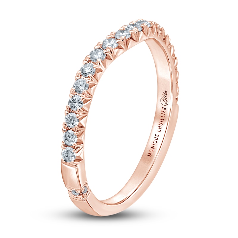 Main Image 2 of Monique Lhuillier Bliss Diamond Contour Wedding Band 1/3 ct tw Round-cut 18K Rose Gold