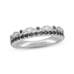 Neil Lane Black & White Diamond Anniversary Band 5/8 ct tw Round-cut 14K White Gold