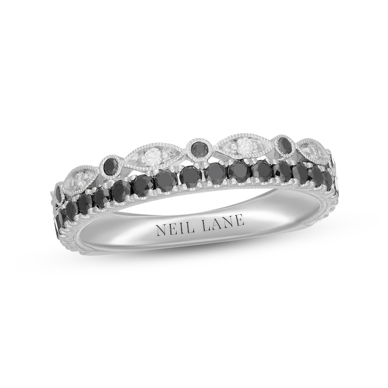 Main Image 1 of Neil Lane Black & White Diamond Anniversary Band 5/8 ct tw Round-cut 14K White Gold