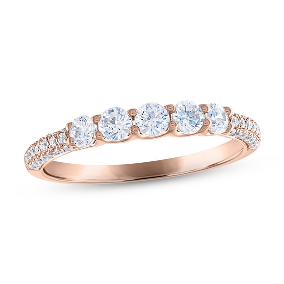 Diamond Anniversary Ring 5/8 ct tw Round-cut 14K Rose Gold