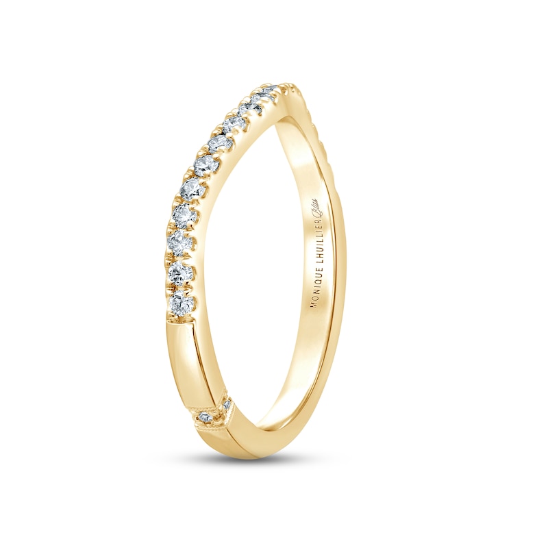 Main Image 2 of Monique Lhuillier Bliss Diamond Contour Anniversary Ring 1/4 ct tw Round-cut 18K Yellow Gold