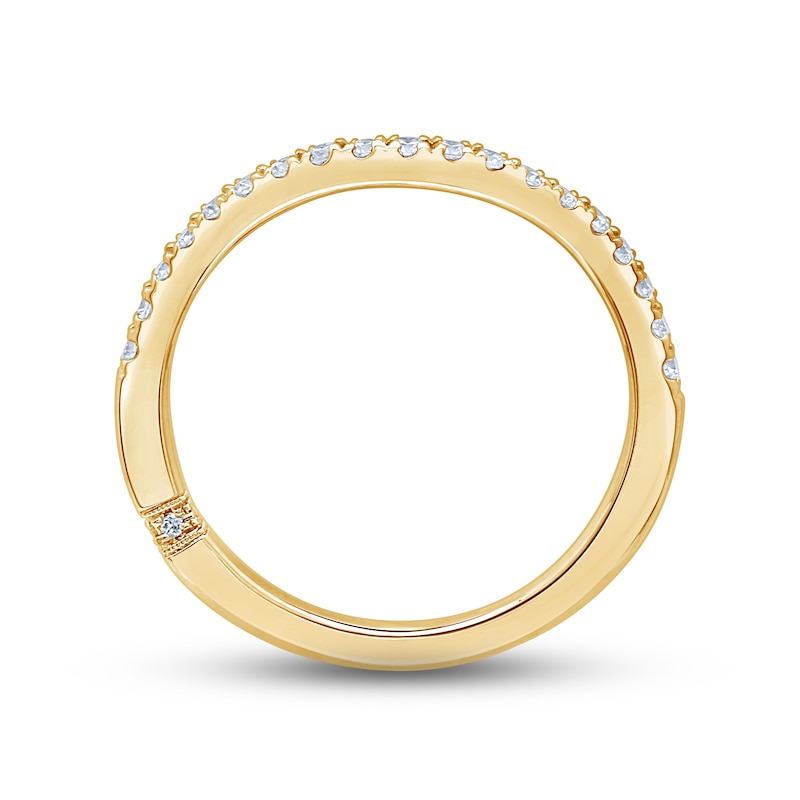 Main Image 3 of Monique Lhuillier Bliss Diamond Contour Anniversary Ring 1/4 ct tw Round-cut 18K Yellow Gold