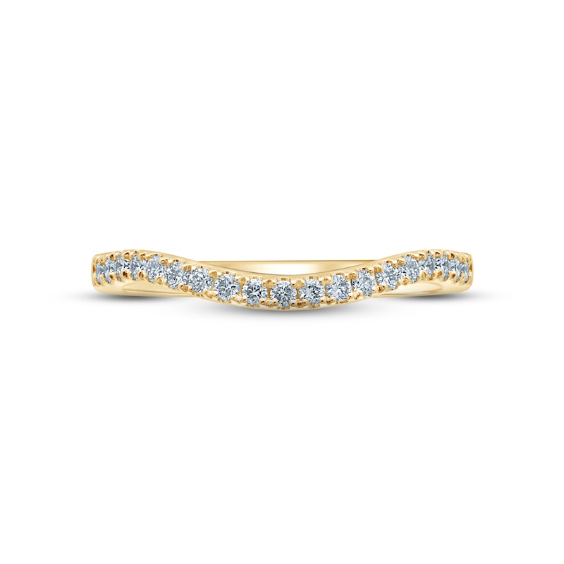 Main Image 4 of Monique Lhuillier Bliss Diamond Contour Anniversary Ring 1/4 ct tw Round-cut 18K Yellow Gold