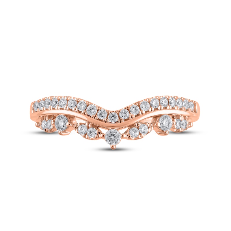 Diamond Contour Anniversary Ring 1/3 ct tw Round-cut 14K Rose Gold