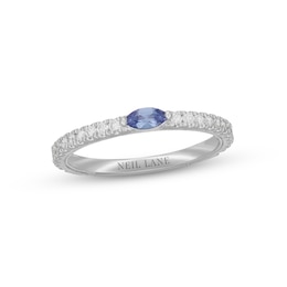 Neil Lane Tanzanite & Diamond Anniversary Ring 1/3 ct tw 14K White Gold