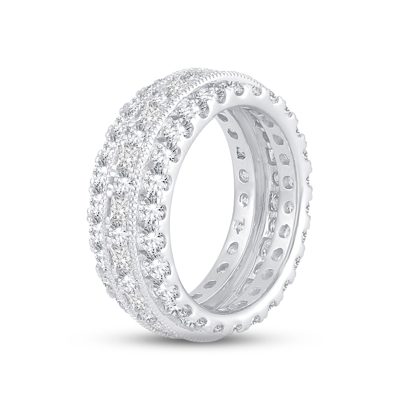 Main Image 2 of Diamond Eternity Anniversary Ring 4 ct tw Round & Princess-cut 14K White Gold