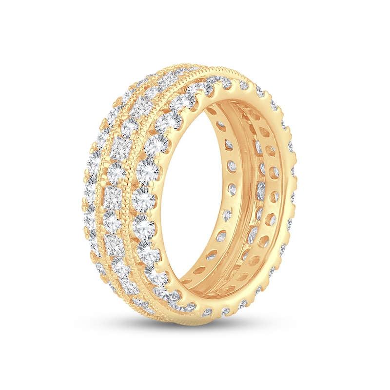 Main Image 2 of Diamond Eternity Anniversary Ring 4 ct tw Round & Princess-cut 14K Yellow Gold