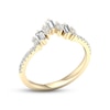 Thumbnail Image 1 of Diamond Contour Anniversary Ring 1/3 ct tw Baguette & Round-cut 10K Yellow Gold