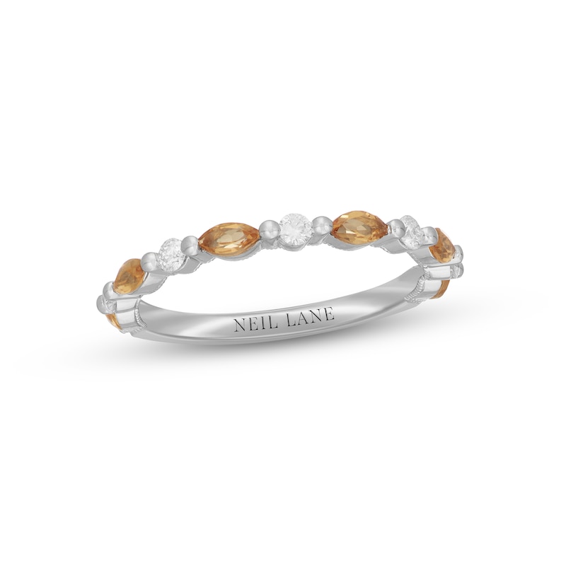 Main Image 1 of Neil Lane Citrine & Diamond Anniversary Ring 1/6 ct tw 14K White Gold