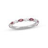 Thumbnail Image 1 of Neil Lane Pink Tourmaline & Diamond Anniversary Ring 1/6 ct tw 14K White Gold