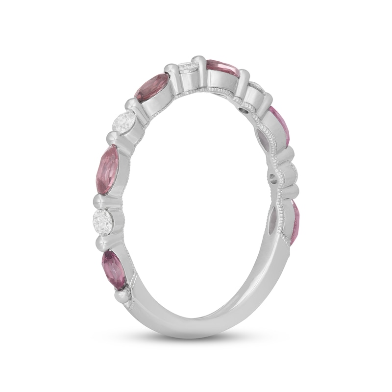 Main Image 2 of Neil Lane Pink Tourmaline & Diamond Anniversary Ring 1/6 ct tw 14K White Gold