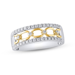 Diamond Anniversary Ring 1/3 ct tw Round-cut 10K Two-Tone Gold