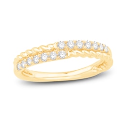 Now + Forever Diamond Rope Anniversary Ring 1/3 ct tw Round-cut 10K Yellow Gold