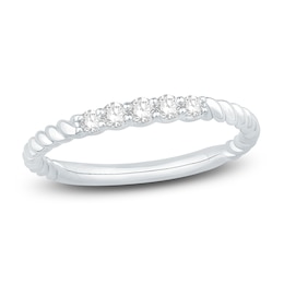 Diamond Rope Anniversary Ring 1/5 ct tw Round-cut 10K White Gold