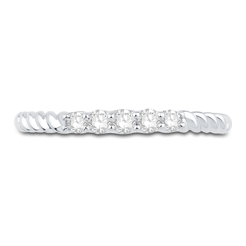 Main Image 3 of Diamond Rope Anniversary Ring 1/5 ct tw Round-cut 10K White Gold