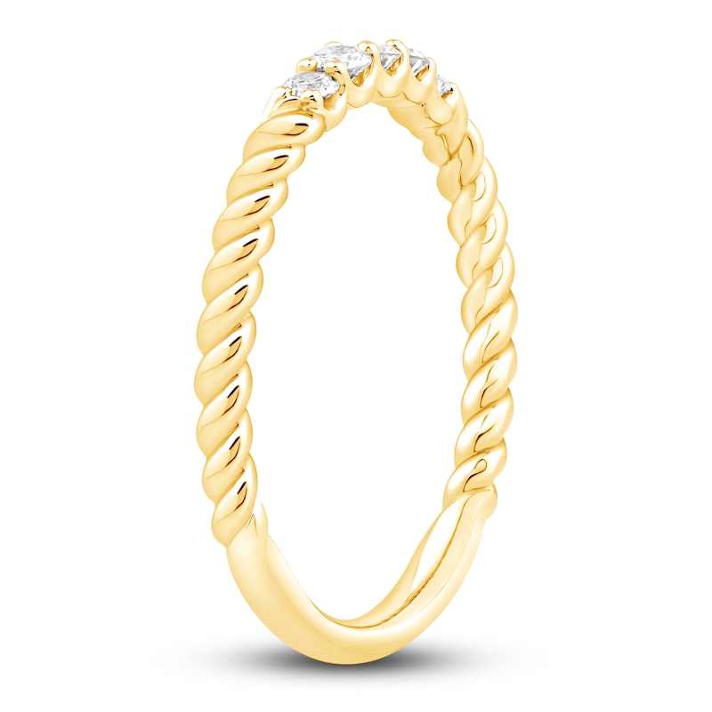 Main Image 2 of Diamond Rope Anniversary Ring 1/5 ct tw Round-cut 10K Yellow Gold