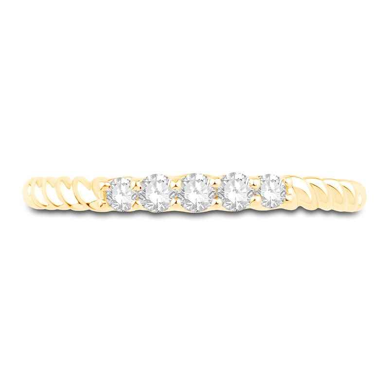 Main Image 3 of Diamond Rope Anniversary Ring 1/5 ct tw Round-cut 10K Yellow Gold