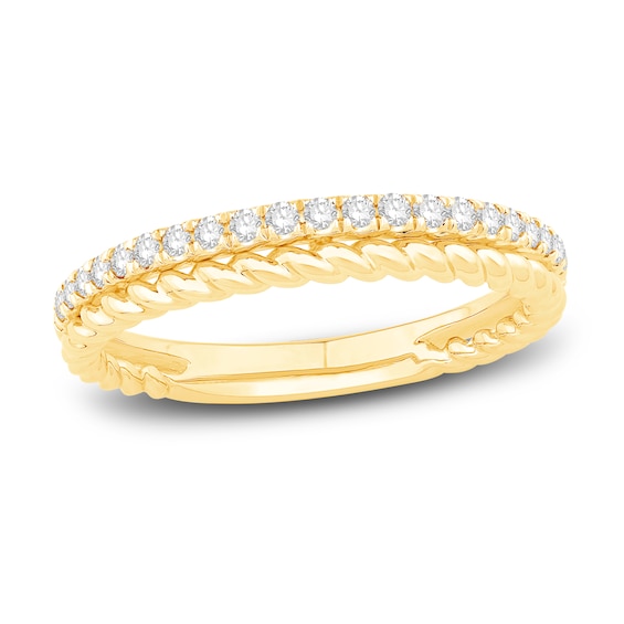 Diamond Rope Anniversary Ring 1/4 ct tw Round-cut 10K Yellow Gold