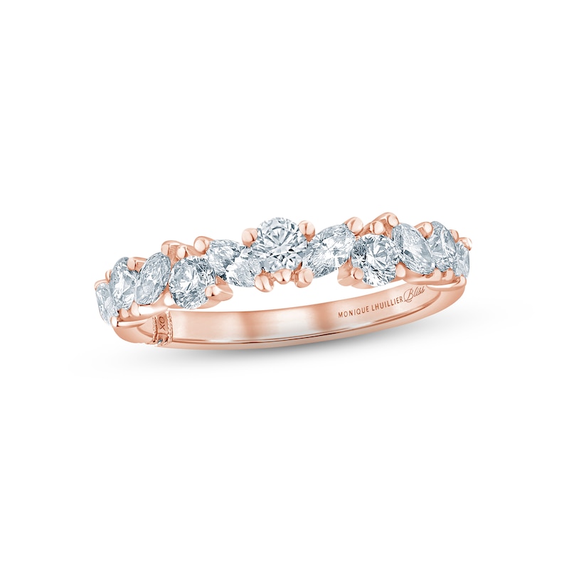 Monique Lhuillier Bliss Diamond Anniversary Band 1 ct tw Marquise & Round-cut 18K Rose Gold