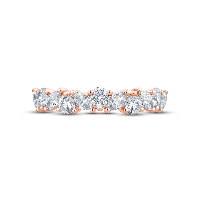 Monique Lhuillier Bliss Diamond Anniversary Band 1 ct tw Marquise & Round-cut 18K Rose Gold