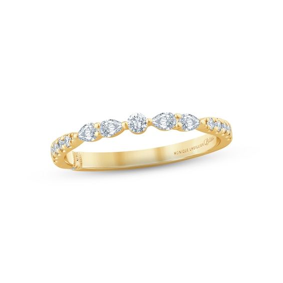 Monique Lhuillier Bliss Diamond Anniversary Band 1/3 ct tw Round & Pear-shaped 18K Yellow Gold