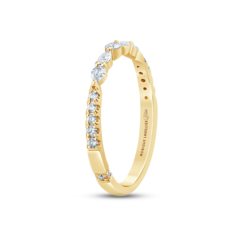 Monique Lhuillier Bliss Diamond Anniversary Band 1/3 ct tw Round & Pear-shaped 18K Yellow Gold