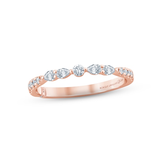 Monique Lhuillier Bliss Diamond Anniversary Band 1/3 ct tw Round & Pear-shaped 18K Rose Gold