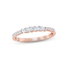 Monique Lhuillier Bliss Diamond Anniversary Band 1/4 ct tw Marquise & Round-cut 18K Rose Gold