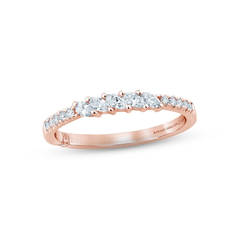Monique Lhuillier Bliss Diamond Anniversary Band 1/4 ct tw Marquise & Round-cut 18K Rose Gold