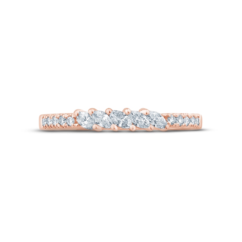 Monique Lhuillier Bliss Diamond Anniversary Band 1/4 ct tw Marquise & Round-cut 18K Rose Gold