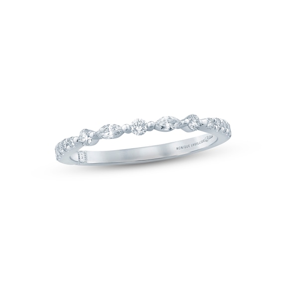Monique Lhuillier Bliss Diamond Anniversary Band 1/ ct tw Round & Marquise-cut 18K White Gold
