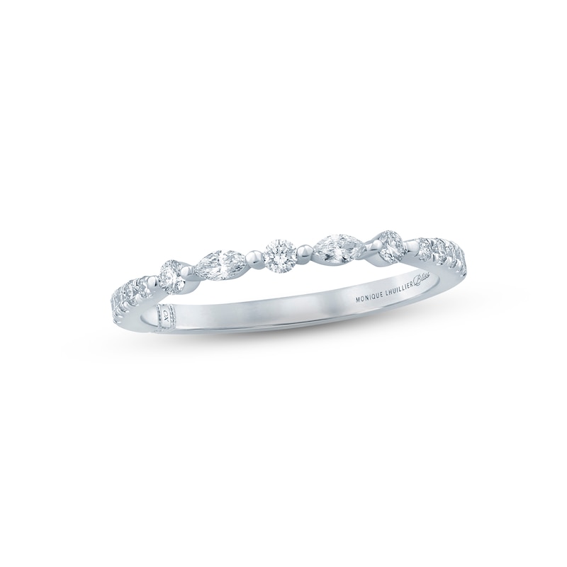 Main Image 1 of Monique Lhuillier Bliss Diamond Anniversary Band 1/3 ct tw Round & Marquise-cut 18K White Gold