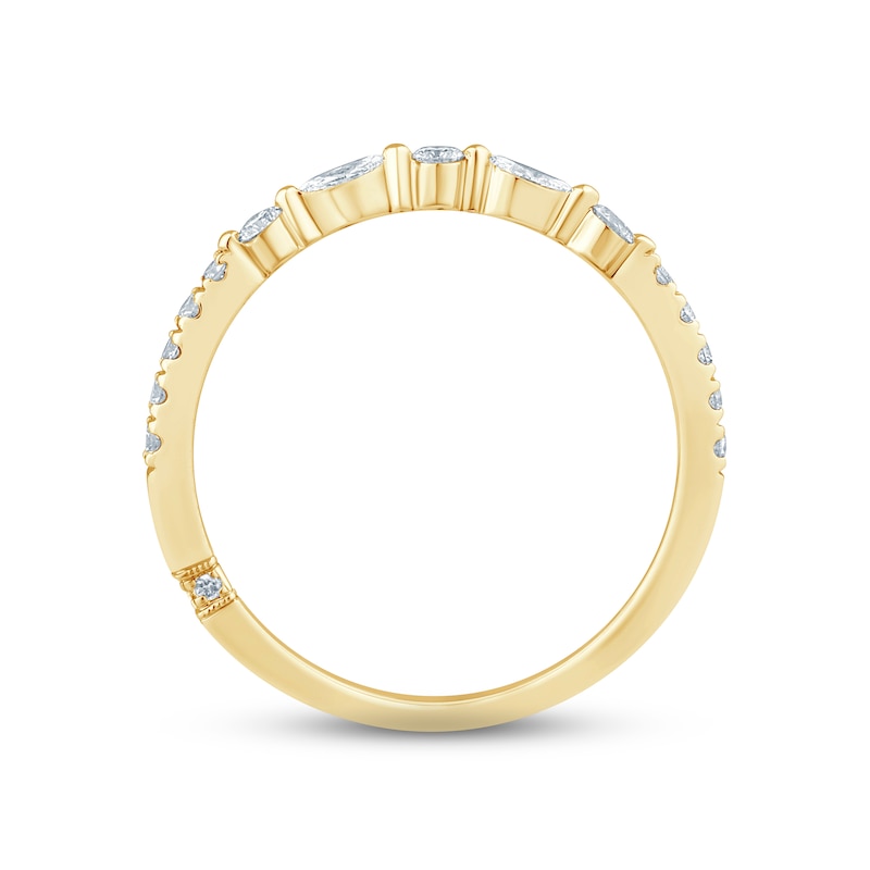 Monique Lhuillier Bliss Diamond Anniversary Band 1/3 ct tw Round & Marquise-cut 18K Yellow Gold