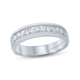 Monique Lhuillier Bliss Men's Diamond Wedding Band 1/2 ct tw Marquise & Round-cut 18K White Gold