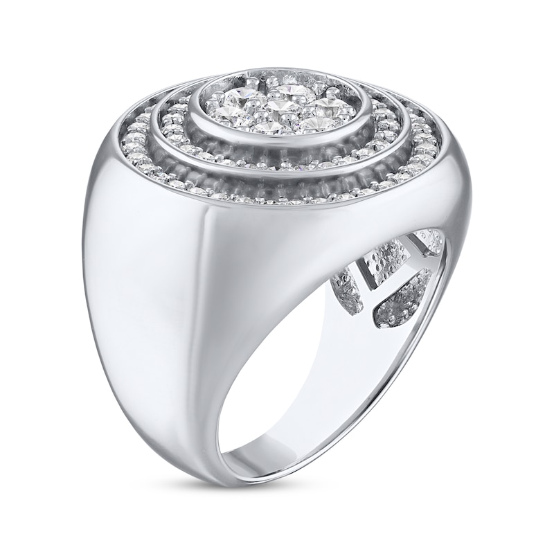 Main Image 2 of Men's Lab-Grown Diamonds by KAY Ring 2 ct tw Round-cut 14K White Gold