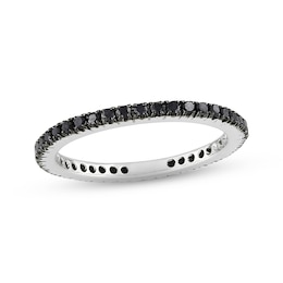 Black Diamond Anniversary Band 3/8 ct tw Round-cut 14K White Gold