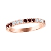 Thumbnail Image 1 of Garnet & Diamond Alternating Anniversary Band 1/5 ct tw Round-cut 10K Rose Gold