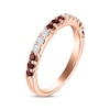 Thumbnail Image 2 of Garnet & Diamond Alternating Anniversary Band 1/5 ct tw Round-cut 10K Rose Gold