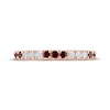 Thumbnail Image 3 of Garnet & Diamond Alternating Anniversary Band 1/5 ct tw Round-cut 10K Rose Gold